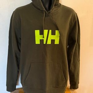 Helly Hansen Olive Hoodie with Neon Logo